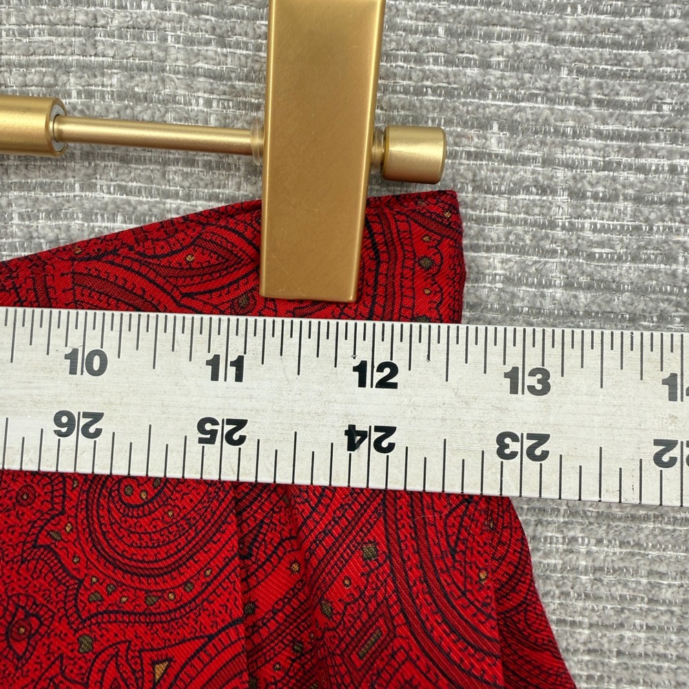 Vtg Liz Claiborne Petite Red Paisley Pleated Button Front Midi Skirt 6P Cottage - Picture 4 of 8